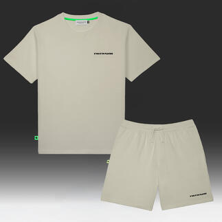 ENSEMBLE T-SHIRT + SHORT (Beige) - BEACH CLUB